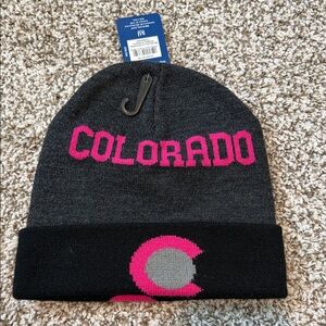 🌿 Dark Gray and Pink Colorado Beanie